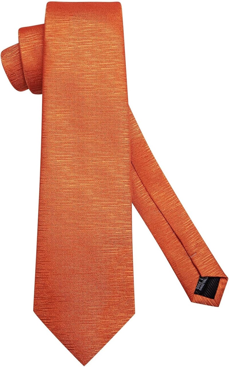 Dubulle Mens Tie Set Solid Paisley Silk Striped Necktie for Men with Cufflinks Tie and Pocket Square - Image 3